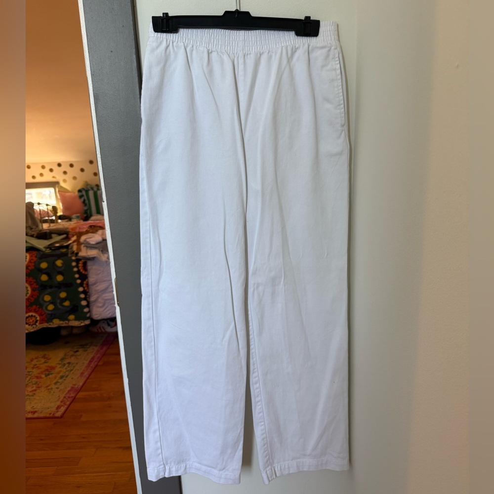 Aritzia White Straight Leg Pants